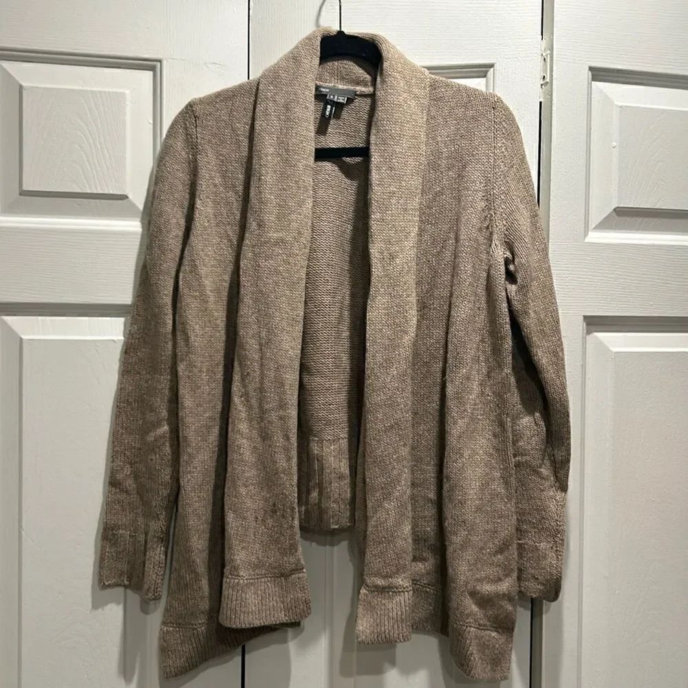 Vince for Bergdorf Goodman Tan Wool Open Cardigan/Sweater, Size Small